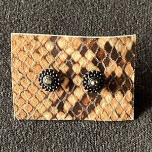 Black Gemstone Stud Earrings